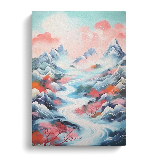 Japanese Mountains Action Painting No.2 - Art Prints Alpen Home Size: 60cm H x 40cm W x 3cm D on Productcaster.