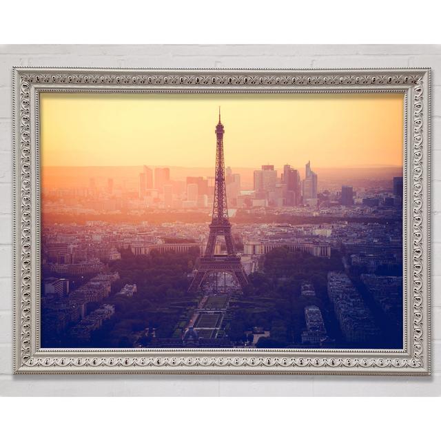 Eiffel Tower Over The Cit - Single Picture Frame Art Prints Bright Star Size: 59.7cm H x 84.1cm W x 3cm D on Productcaster.