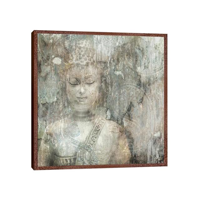 Buddha by Edward Selkirk - Painting on Canvas Langley Street Size: 66cm H x 66cm W x 3.8cm D, Frame Option: Brown Framed on Productcaster.