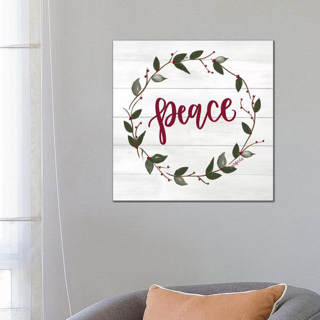 Peace by Imperfect Dust - Wrapped Canvas Painting The Seasonal Aisle Size: 66.04cm H x 66.04cm W x 3.81cm D on Productcaster.