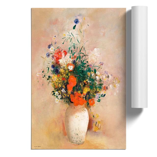 Vase of Flowers Vol.1 by Odilon Redon - Unframed Painting East Urban Home Size: 84cm H x 59cm W x 0.1cm D on Productcaster.