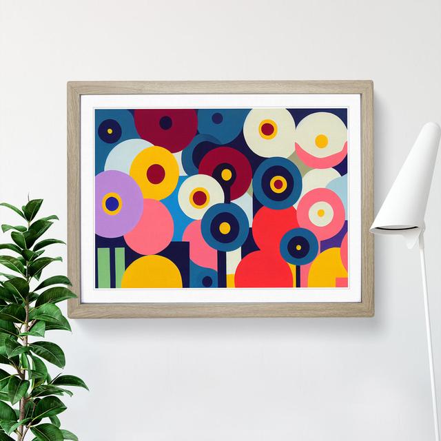 Cosmopolitan Flower Market Abstract - Single Picture Frame Print Latitude Run Size: 34cm H x 46cm W x 2cm D, Frame Colour: Oak Framed on Productcaster.