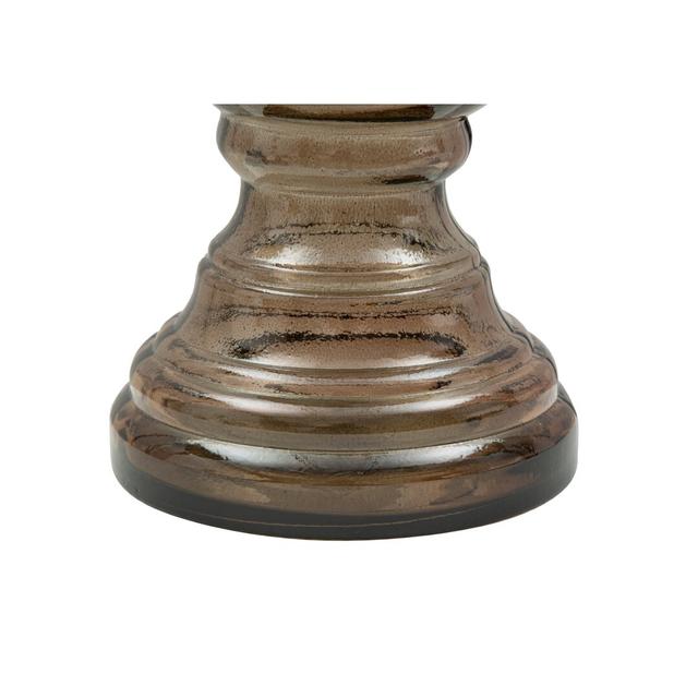 Shankle Glass Candlestick Bloomsbury Market Colour: Brown, Size: 75 H x 22 W x 22 Dcm on Productcaster.