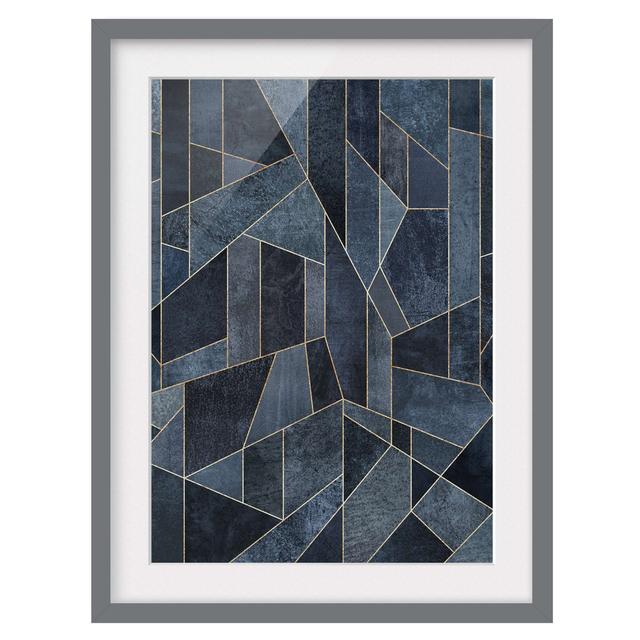 Blue Geometry Watercolour - Picture Frame Graphic Art Corrigan Studio Size: 100cm H x 70cm W x 2cm D, Frame Option: Grey on Productcaster.