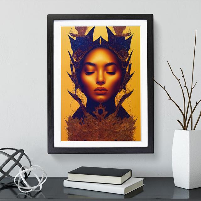 A Golden Woman No.3 - Picture Frame Graphic Art World Menagerie Frame Colour: Black, Size: 64cm H x 46cm W on Productcaster.