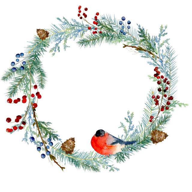 Christmas Wreath - Print The Seasonal Aisle Size: 76cm H x 76cm W x 3.8cm D on Productcaster.