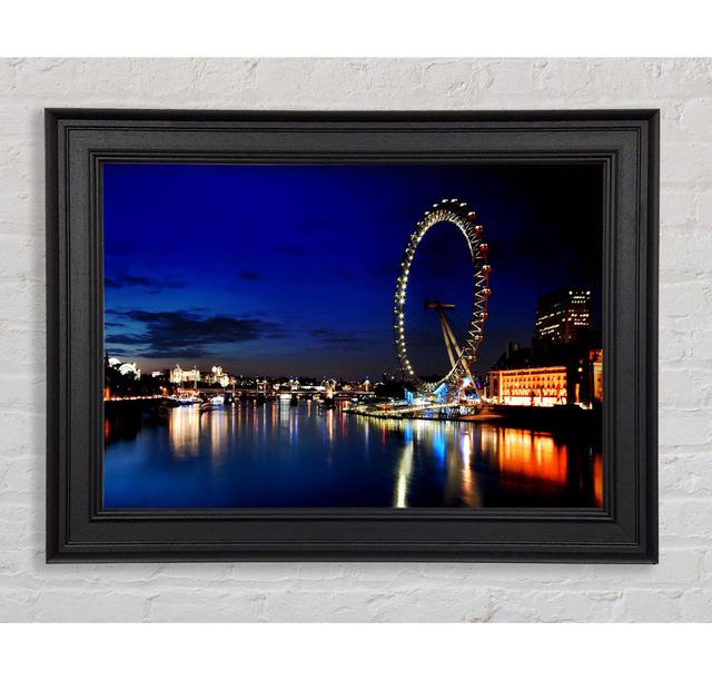 London Eye At Night Framed Print Ebern Designs Size: 42cm H x 59.7cm W on Productcaster.