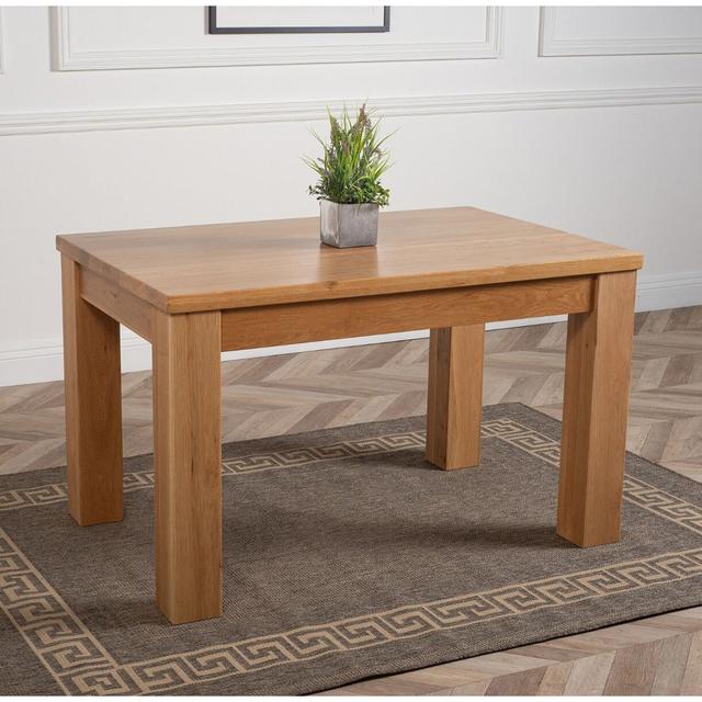 Dakota Chunky Small Solid Oak Dining Table Latitude Run Size: 77"H x 127"L x 82"W on Productcaster.