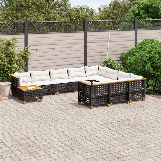 Vidaxl 11-Tlg. Garten-Sofagarnitur Mit Kissen Schwarz Poly Rattan DEvidaxl on Productcaster.