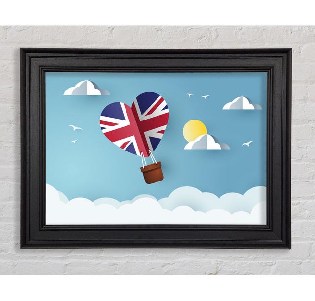 Union Jack Heißluftballon Gerahmter Druck Happy Larry Größe: 42cm H x 59,7cm B x 8cm T on Productcaster.