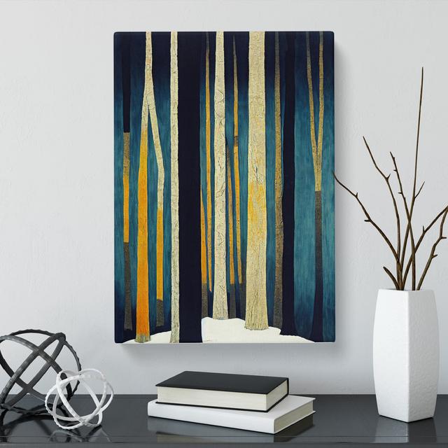 Abstract Winter Forest Vol.1 - Wrapped Canvas Print George Oliver Size: 60cm H x 40cm W x 3cm D on Productcaster.