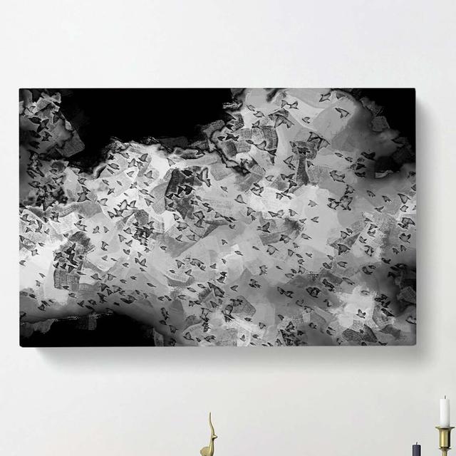 Birds on the Move in Abstract - Wrapped Canvas Graphic Art Print East Urban Home Size: 60cm H x 91cm W x 3cm D on Productcaster.