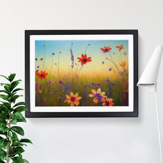 Mind Blowing Wildflowers Floral - Single Picture Frame Print Marlow Home Co. Size: 34cm H x 46cm W, Frame Colour: Black Framed on Productcaster.