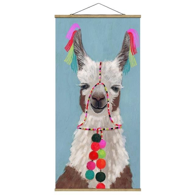 Stoffbild Llama with Jewellery III Bloomsbury Market Größe: 70 cm H x 35 cm B x 0,3 cm T on Productcaster.