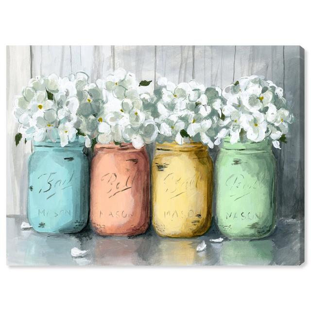 'Mason Jar Love' Painting on Wrapped Canvas East Urban Home Size: 61 cm H x 81.3 cm W on Productcaster.