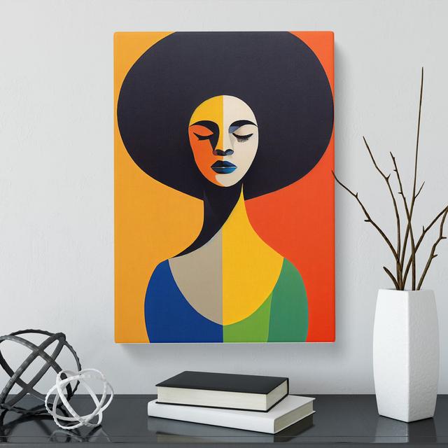 CAN-V0523-2932X Woman With Afro Abstract Vol.2 - Print Marlow Home Co. Size: 76cm H x 50cm W, Frame Option: No frame on Productcaster.