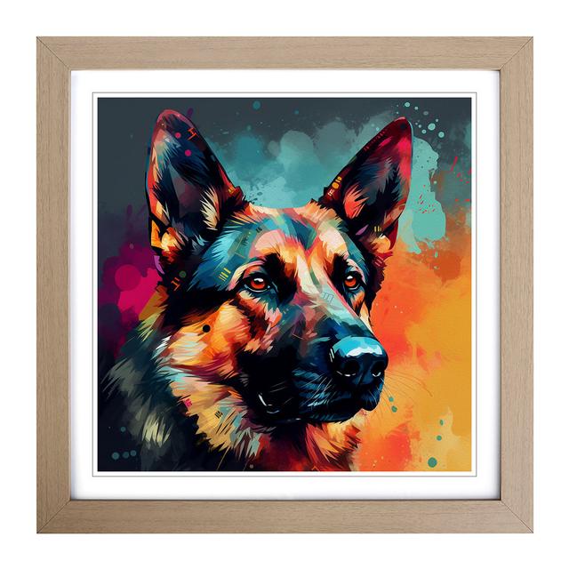 German Shepherd Abstract Art No.3 Marlow Home Co. Format: Oak on Productcaster.