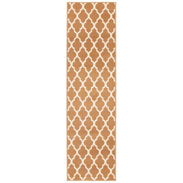 Almagul Geometric Machine Woven Beige Area Rug Marlow Home Co. Rug Size: Runner 60 x 2042cm on Productcaster.