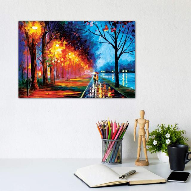 Alley By The Lake II by Leonid Afremov - Wrapped Canvas Painting Latitude Run Size: 20.32cm H x 30.48cm W x 1.91cm D on Productcaster.