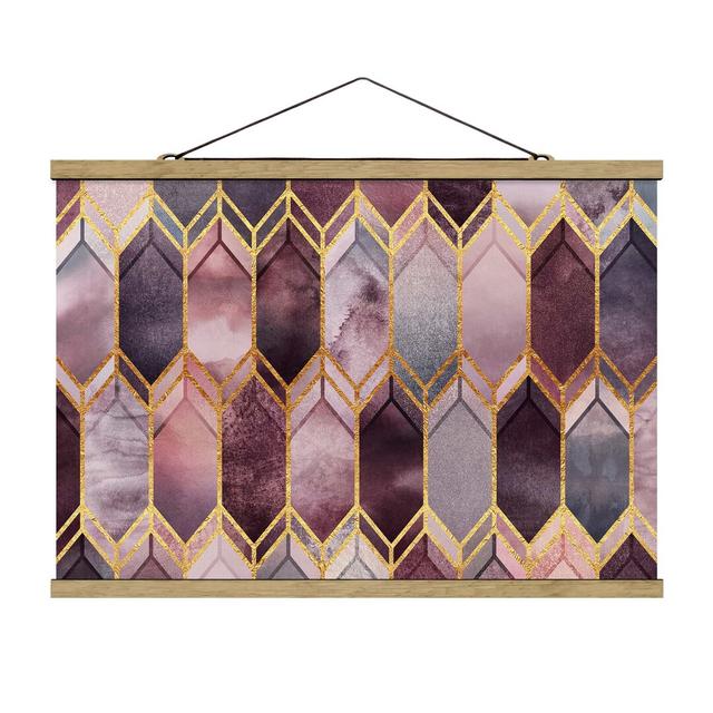 Stained Glass Geometric Rosé Gold by Elisabeth Fredriksson - Graphic Art Print Canora Grey Size: 53.5cm H x 80cm W x 0.3cm D on Productcaster.