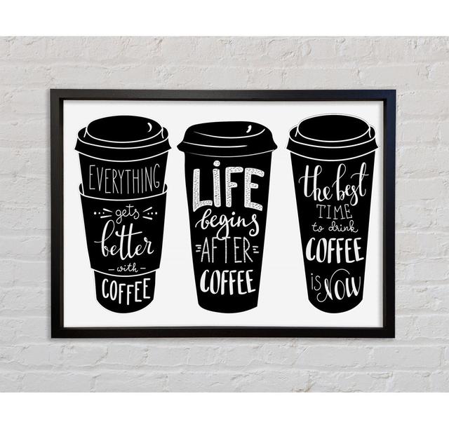 Coffee Love 1 - Single Picture Frame Typography on Canvas Bright Star Size: 118.9cm H x 84.1cm W x 3.3cm D on Productcaster.