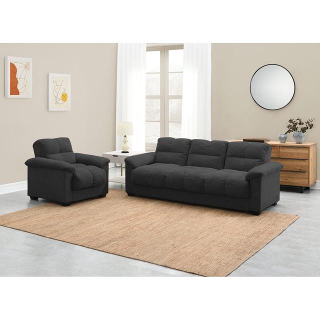 Royka 2 - Piece Living Room Set 17 Stories Upholstery Colour: Dark Grey on Productcaster.