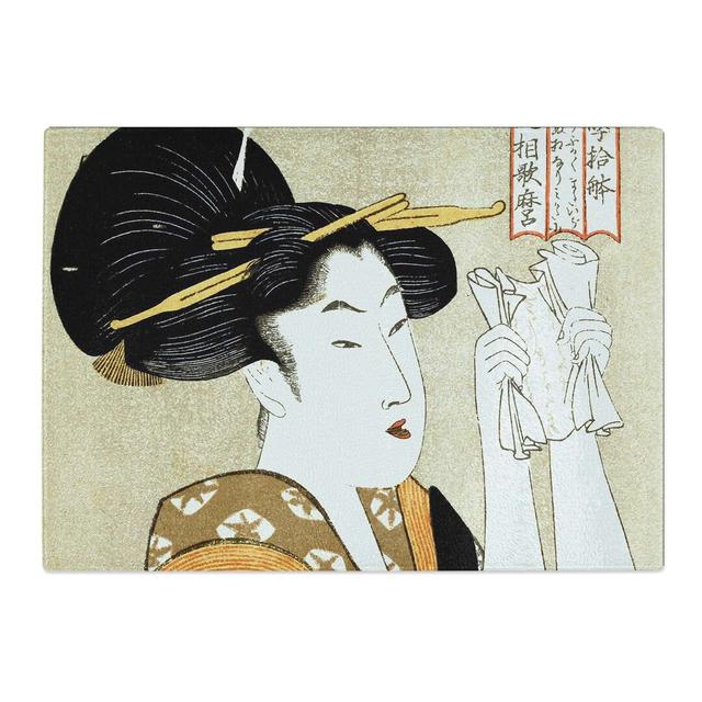 Tempered Glass Love Letter by Kitagawa Utamaro Chopping Board East Urban Home Size: 28.5 cm x 20 cm on Productcaster.