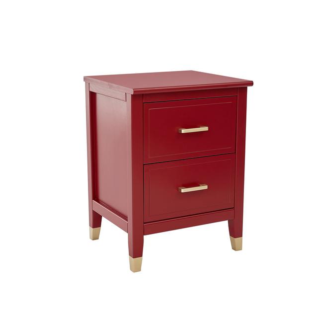 Melissia Solid + Manufactured Wood Bedside Table Rosdorf Park Colour: Red on Productcaster.