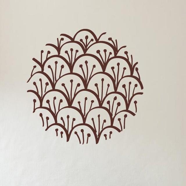 Layard Flower Pattern Within Circle Wall Sticker East Urban Home Colour: Violet on Productcaster.