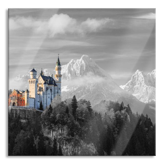 Glasbild Schloss Neuschwanstein Union Rustic Größe: 40 cm H x 40 cm B x 0,4 cm T on Productcaster.