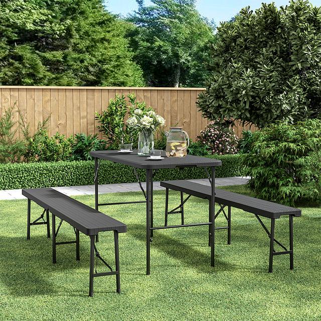 Avilez Rectangular 4 - Person 120cm Long Dining Set Dakota Fields Colour: Black on Productcaster.