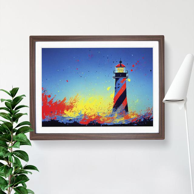 Painted Lighthouse Vol.5 - Picture Frame Painting Breakwater Bay Size: 46cm H x 64cm W x 2cm D, Format: Walnut Framed on Productcaster.