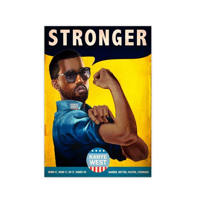 Stronger Kanye West by David Renon - Advertisement Print on Paper George Oliver Frame Options: No Frame, Size: 84.1 cm H x 59.4 cm W x 1 cm D on Productcaster.