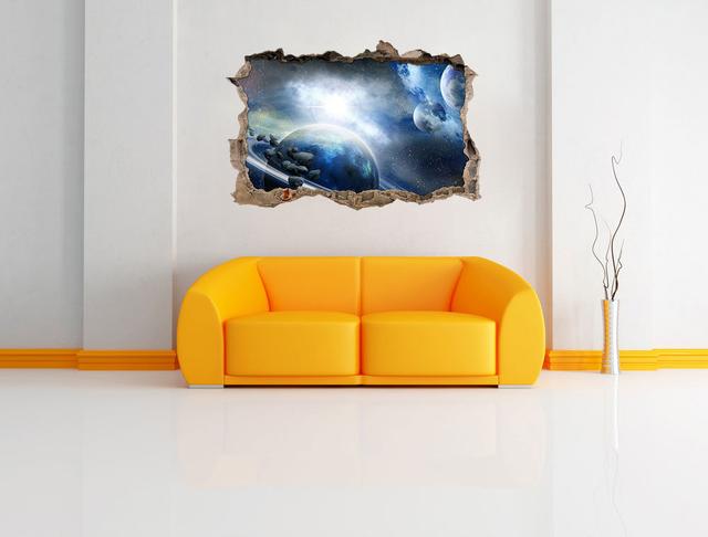 Wandtattoo Planeten und Meteoriten im Weltraum East Urban Home Größe: 42 cm H x 62 cm B x 0,02 cm T on Productcaster.