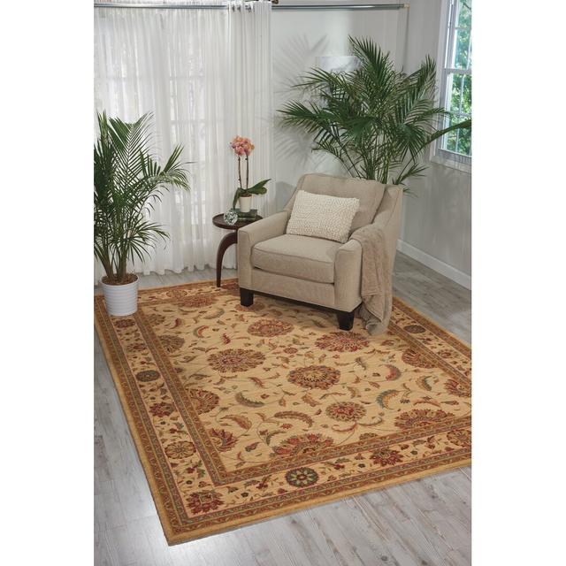 Bardwell Oriental Machine Woven Beige Area Rug Astoria Grand Rug Size: Rectangle 107 x 168cm on Productcaster.