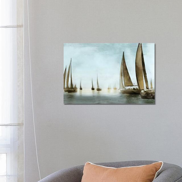 Golden Sails by Drako Fontaine - Wrapped Canvas Painting Breakwater Bay Size: 45.72cm H x 66.04cm W x 3.81cm D on Productcaster.