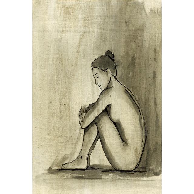 Sumi-E Figure IV by Ethan Harper - Wrapped Canvas Painting Marlow Home Co. Size: 91cm H x 61cm W x 3.8cm D on Productcaster.