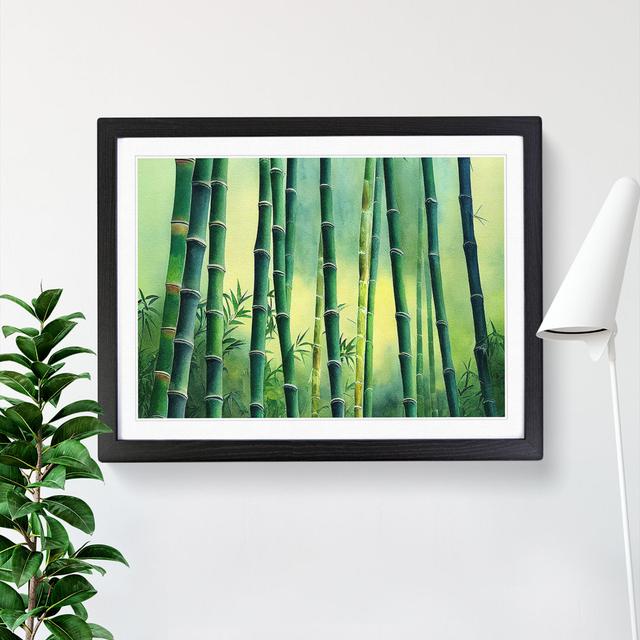 Bamboo Forest Scene - Picture Frame Graphic Art Bay Isle Home Frame Colour: Black, Size: 46cm H x 64cm W x 2cm D on Productcaster.