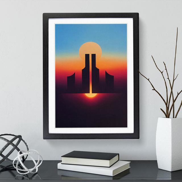 Tremendous Sunset Abstract - Picture Frame Graphic Art 17 Stories Size: 34cm H x 25cm W x 2cm D, Frame Colour: Black on Productcaster.