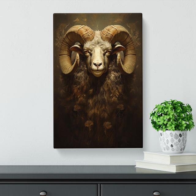 Ram Sheep Victorian - No Frame Print Brambly Cottage Size: 76cm H x 50cm W x 3cm D on Productcaster.