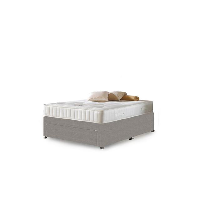 Asia Coilsprung Divan Bed Fairmont Park Storage Type: 2 Drawers, Colour: Silver Linen, Size: Double (4'6) on Productcaster.