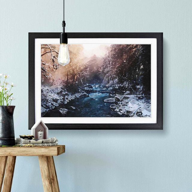 Winter Forest & Stream in Canada in Abstract - Picture Frame Graphic Art Print East Urban Home Frame Option: Black, Size: 40cm H x 60cm W x 2cm D on Productcaster.