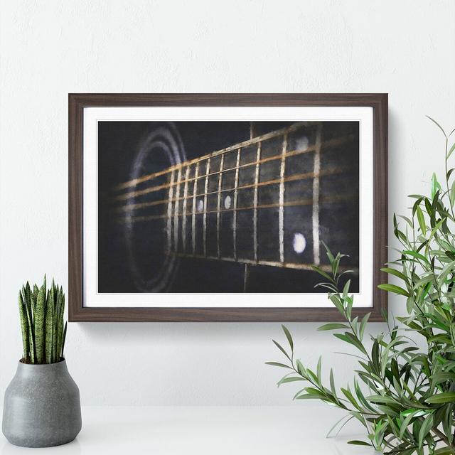 Strings of the Guitar - Picture Frame Graphic Art Print East Urban Home Format: Walnut Framed, Size: 33cm H x 45cm W x 2cm D on Productcaster.