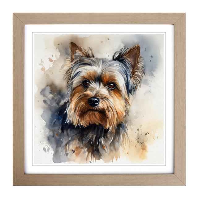 Yorkshire Terrier Watercolour Marlow Home Co. Format: Oak Framed on Productcaster.