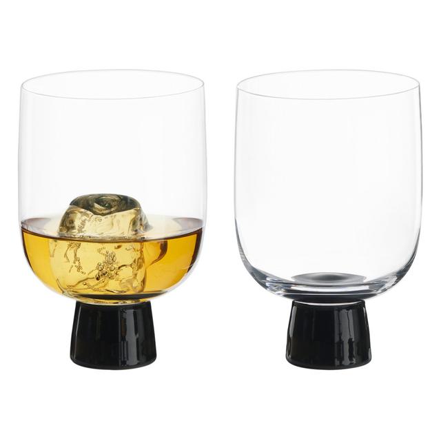 Oslo DOF Tumblers (Set of 2) Anton Studio Designs Colour: Clear/Black on Productcaster.