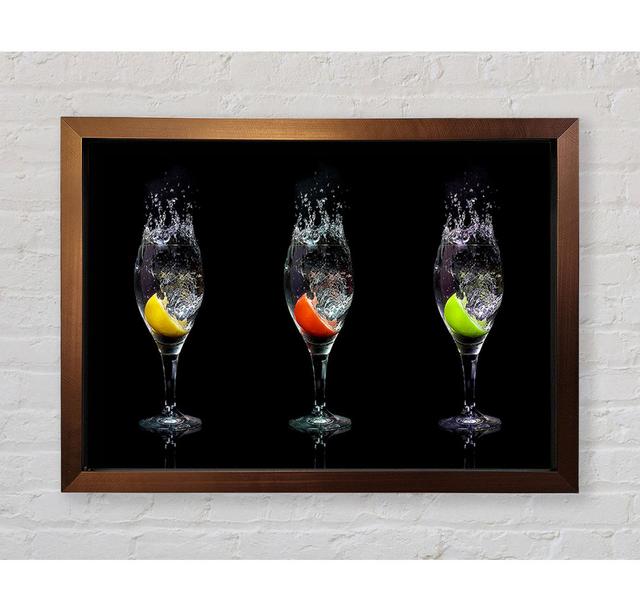 Fruit Cocktail Slash Framed Print Ebern Designs Size: 100cm H x 141.4cm W on Productcaster.