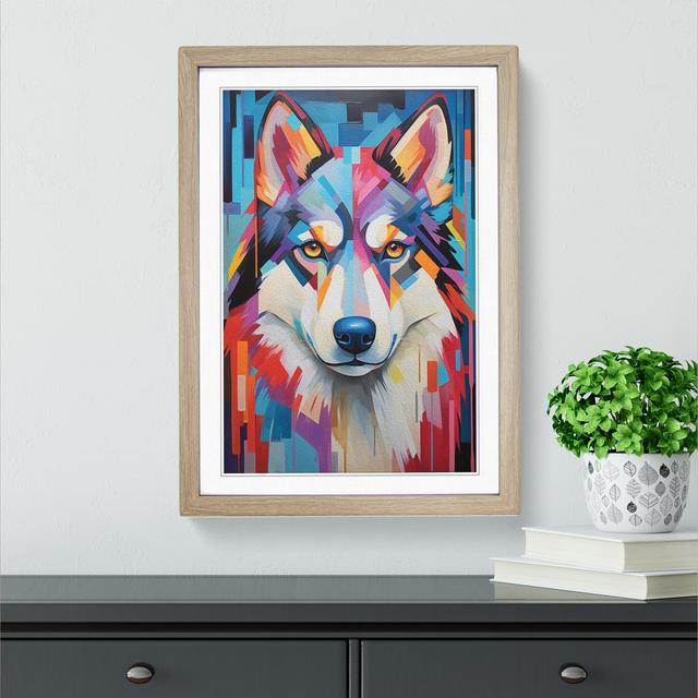 Husky Constructivism - Single Picture Frame Print on Wood Marlow Home Co. Size: 64cm H x 46cm W x 2cm D, Format: Oak on Productcaster.