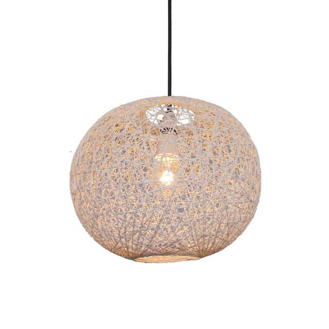 Rattan Sphere Pendant Shade Bay Isle Home Colour: White, Size: 21cm H x 26cm W x 26 D on Productcaster.