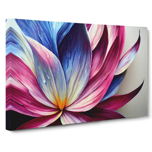 Colourful Floral Art Vol.1 Abstract - Wrapped Canvas Painting Marlow Home Co. Size: 50cm H x 76cm W x 3cm D on Productcaster.