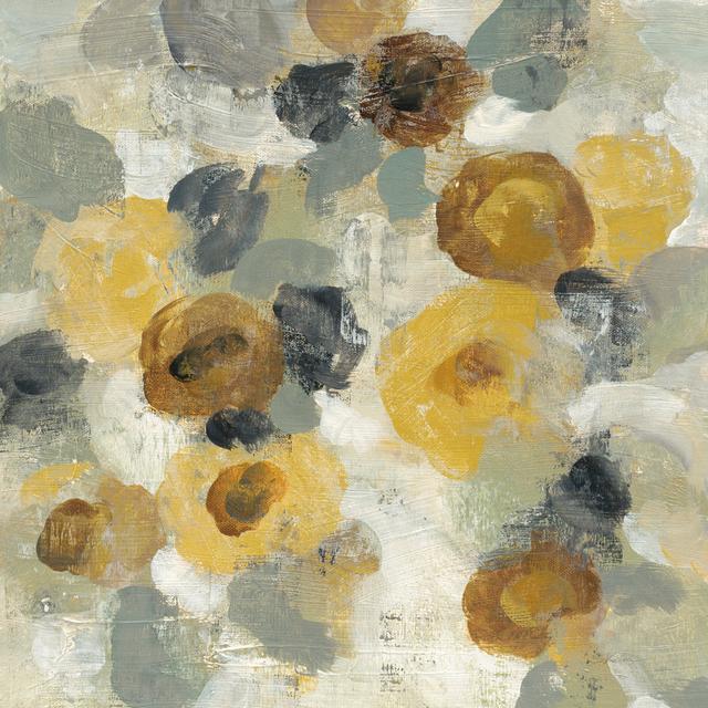 Neutral Floral Beige III Yellow Flowers by Silvia Vassileva - Wrapped Canvas Art Prints ClassicLiving Size: 122cm H x 122cm W x 3.8cm D on Productcaster.